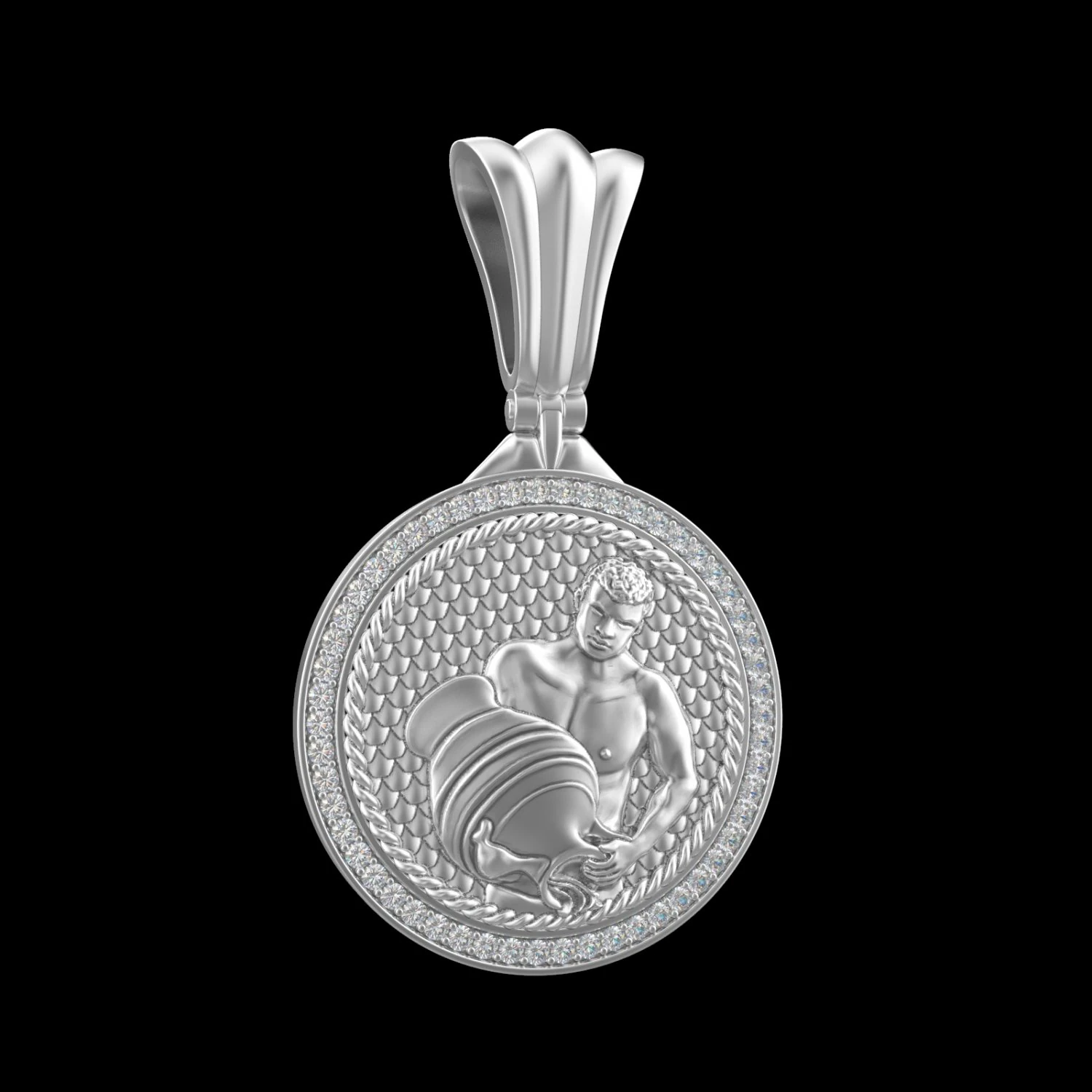PENDANT P058 AQUARIUS 3D Print Model .c4d .max .obj .3ds .fbx .stl .blend 
