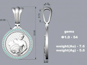 PENDANT P058 AQUARIUS 3D Print Model