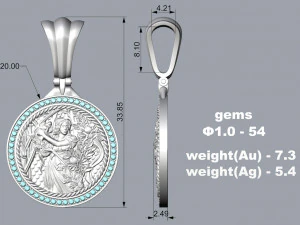 PENDANT P059 VIRGO 3D Print Model