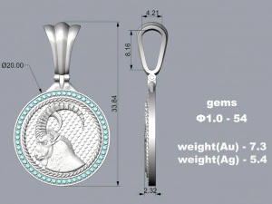 PENDANT P060 CAPRICORN 3D Print Model