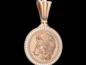 PENDANT P061 LION 3D Принт Модель