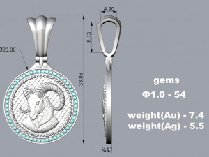 PENDANT P062 ARIES 3D Print Model