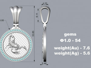 PENDANT P065 SCORPIO Model Cetak 3D