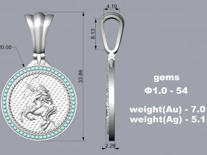 PENDANT P066 SAGITTARIUS 3D Print Model