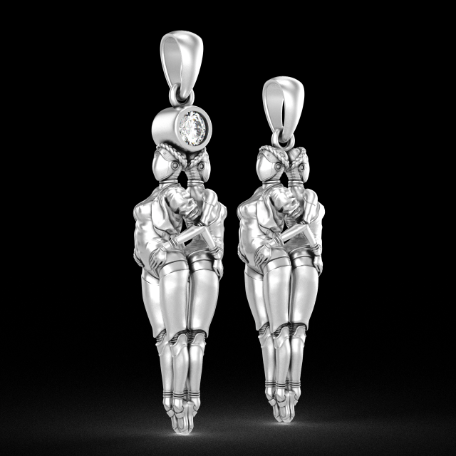 Pendant Atomic Heart - Robot Gyrls 3D Model .c4d .max .obj .3ds .fbx .stl .blend 
