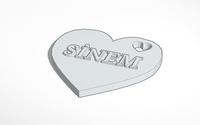 Heart keychain named sinem Modello di stampa 3D