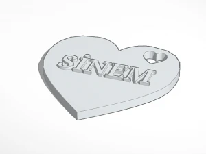 Брелок сердечко на ім'я Сінем 3D Принт Модель