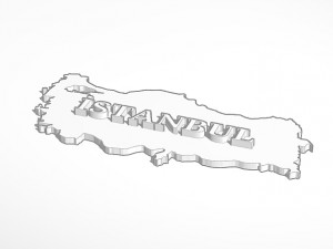PROVINCIAL NAMES ON THE MAP OF Trkiye 3D Print Model