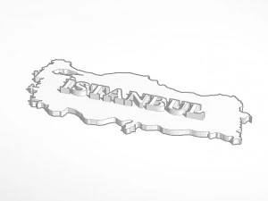 NOMES PROVINCIAIS NO MAPA DE Turkiye Modelo de Impressão 3D