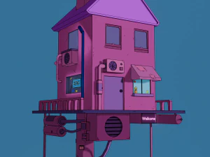 Maison dans le vide Modèle 3D