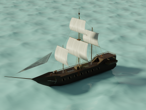 Wooden Sailing ship 3D Модель