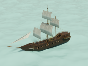 Wooden Sailing ship Model 3D