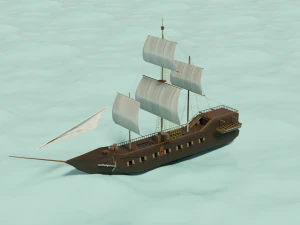 Wooden Sailing ship 3D Model