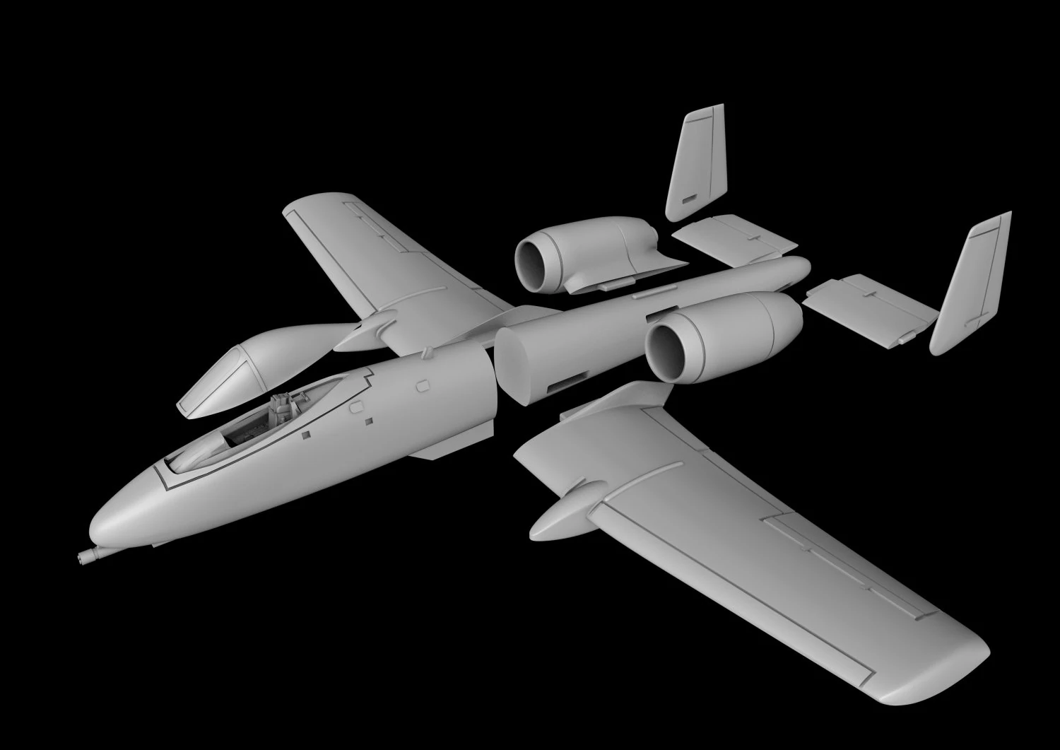 A-10A THUNDERBOLT-II SCALE 172 READY TO PRINT STL FILES 3D Print Model .c4d .max .obj .3ds .fbx .stl .blend