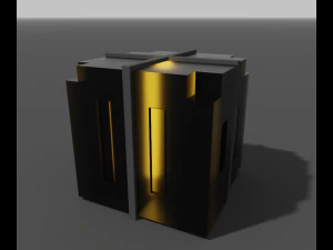 Quadrado luminoso de vidro Modelo 3D