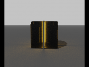 Improved glass cube with rod Modèle 3D