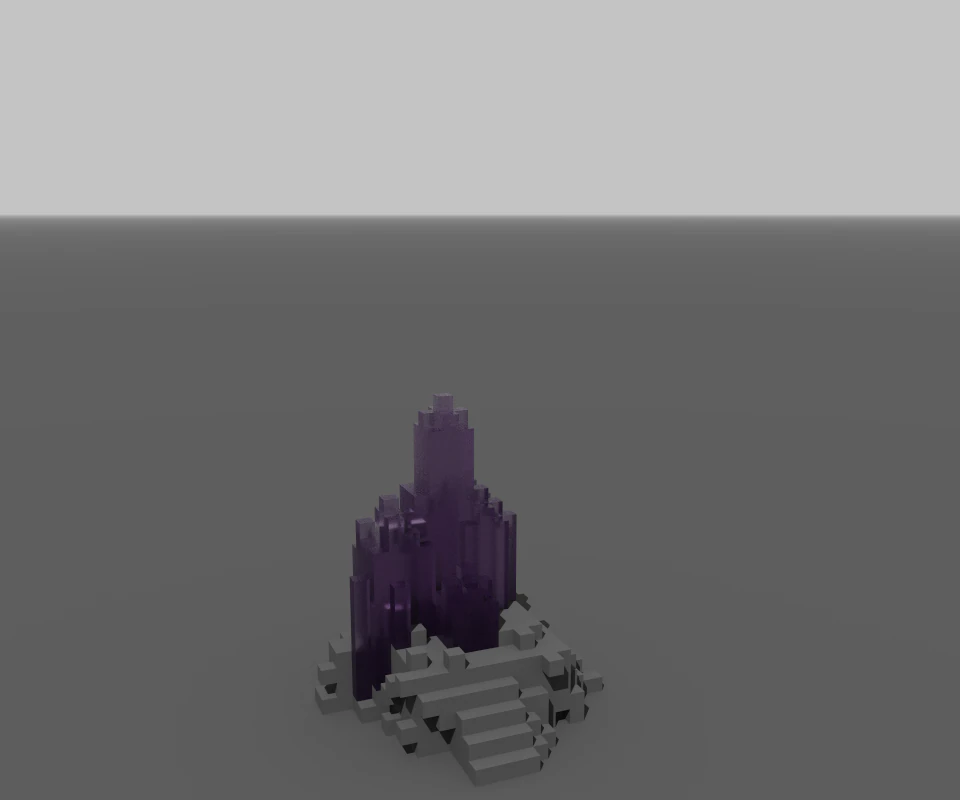 Amethyst crystal in stone 3D Model .c4d .max .obj .3ds .fbx .stl .blend 