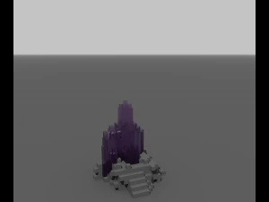 Cristal de ametista em pedra Modelo 3D