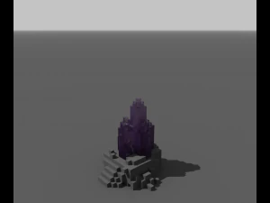 Amethyst crystal in stone 3D Model
