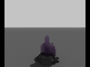 Amethyst crystal in stone 3D Model