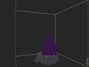 Amethyst crystal in stone 3D Model