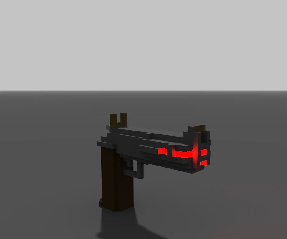 Laser revolver 3D Model .c4d .max .obj .3ds .fbx .stl .blend