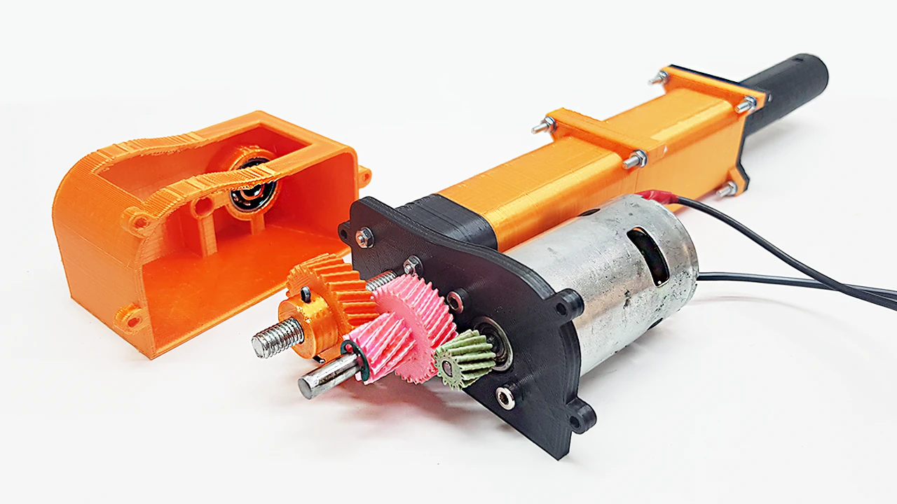 3d Printable Linear Actuator 3D Print Model .c4d .max .obj .3ds .fbx .stl .blend 