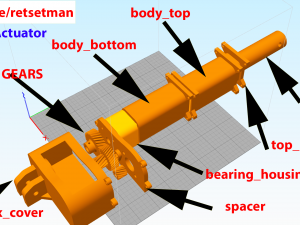 3d Printable Linear Actuator 3D Принт Модель