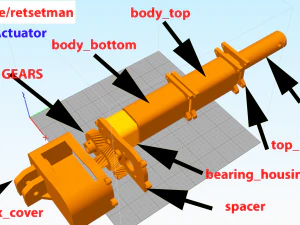 3d Printable Linear Actuator 3D Print Model