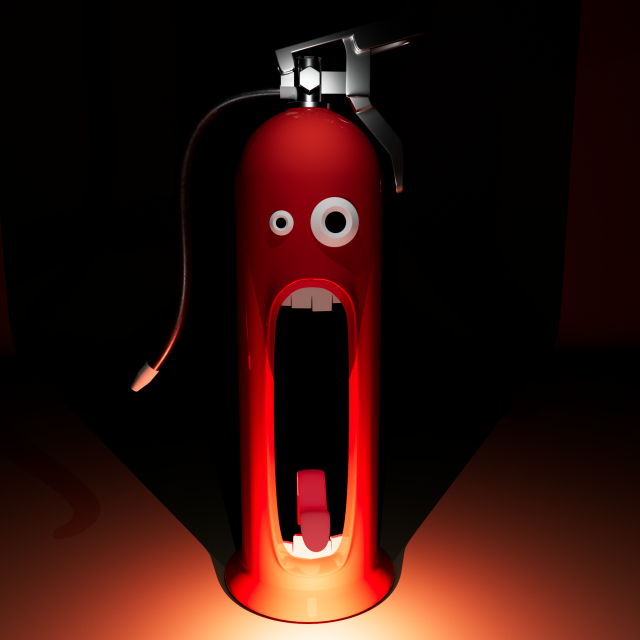 Fire extinguisher 3D Model .c4d .max .obj .3ds .fbx .stl .blend 