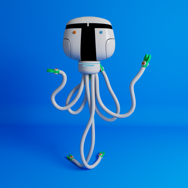 Robot Jellyfish Model 3D .c4d .max .obj .3ds .fbx .stl .blend 