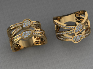 Engagement ring set 3D print model 3D प्रिंट मॉडल
