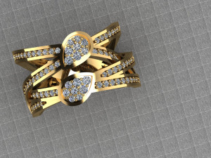 Engagement ring set 3D print model 3D प्रिंट मॉडल
