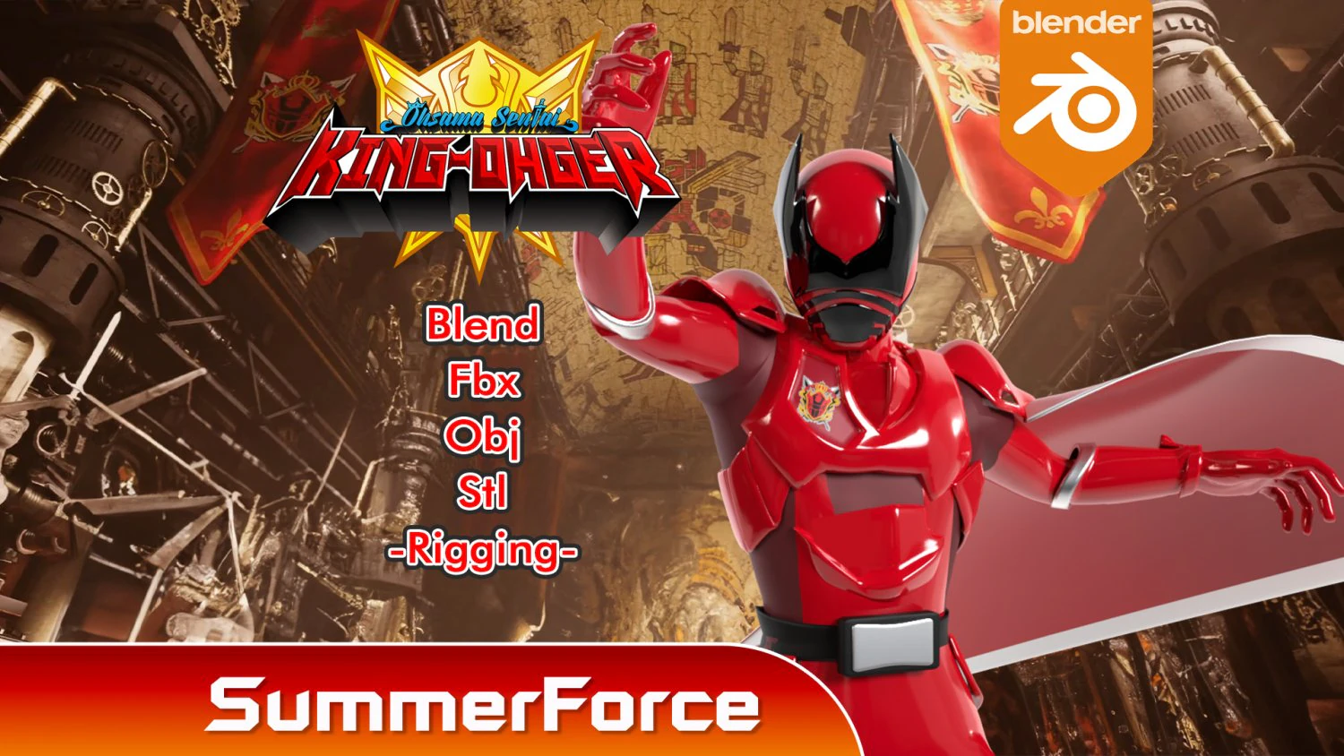 Kuwagata Ohger - King Ohger 3D Model .c4d .max .obj .3ds .fbx .stl .blend 