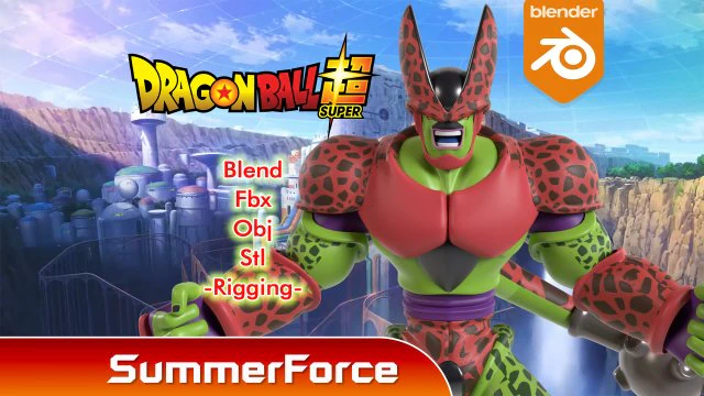 Cell Max - Dragon Ball Super Modelo 3D .c4d .max .obj .3ds .fbx .stl .blend 