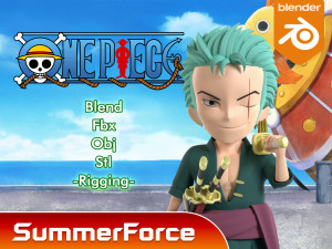 Roronoa Zoro SD - One Piece Modello 3D