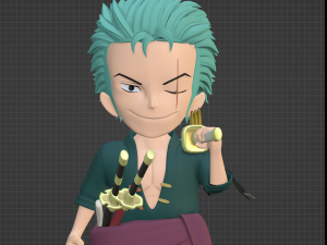 Roronoa Zoro SD - One Piece 3D Модель