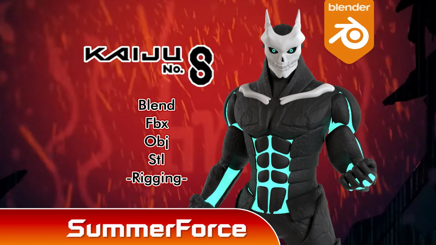 Kafka Hibino - Kaiju no8 3D Model .c4d .max .obj .3ds .fbx .stl .blend 
