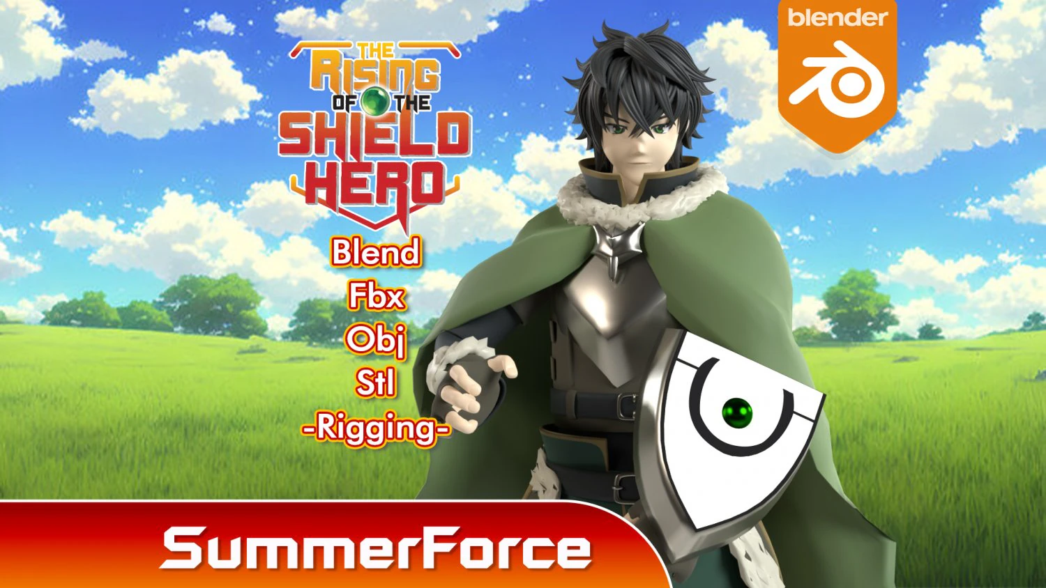 Naofumi Iwatani - Rising of the Shield Hero 3D Model .c4d .max .obj .3ds .fbx .stl .blend 