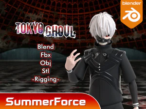 金木研 - 東京喰種 3Dモデル