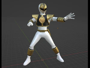 White Ranger - Potenti Power Rangers Morphin Modello 3D