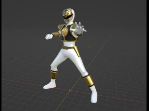 White Ranger - Potenti Power Rangers Morphin Modello 3D