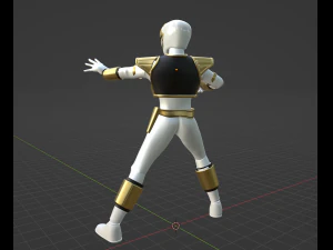 White Ranger - Potenti Power Rangers Morphin Modello 3D