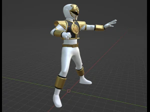 White Ranger - Potenti Power Rangers Morphin Modello 3D
