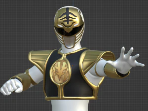 White Ranger - Potenti Power Rangers Morphin Modello 3D