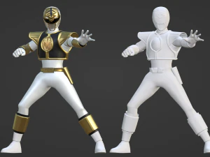 White Ranger - Potenti Power Rangers Morphin Modello 3D