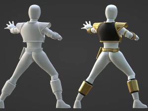 White Ranger - Potenti Power Rangers Morphin Modello 3D