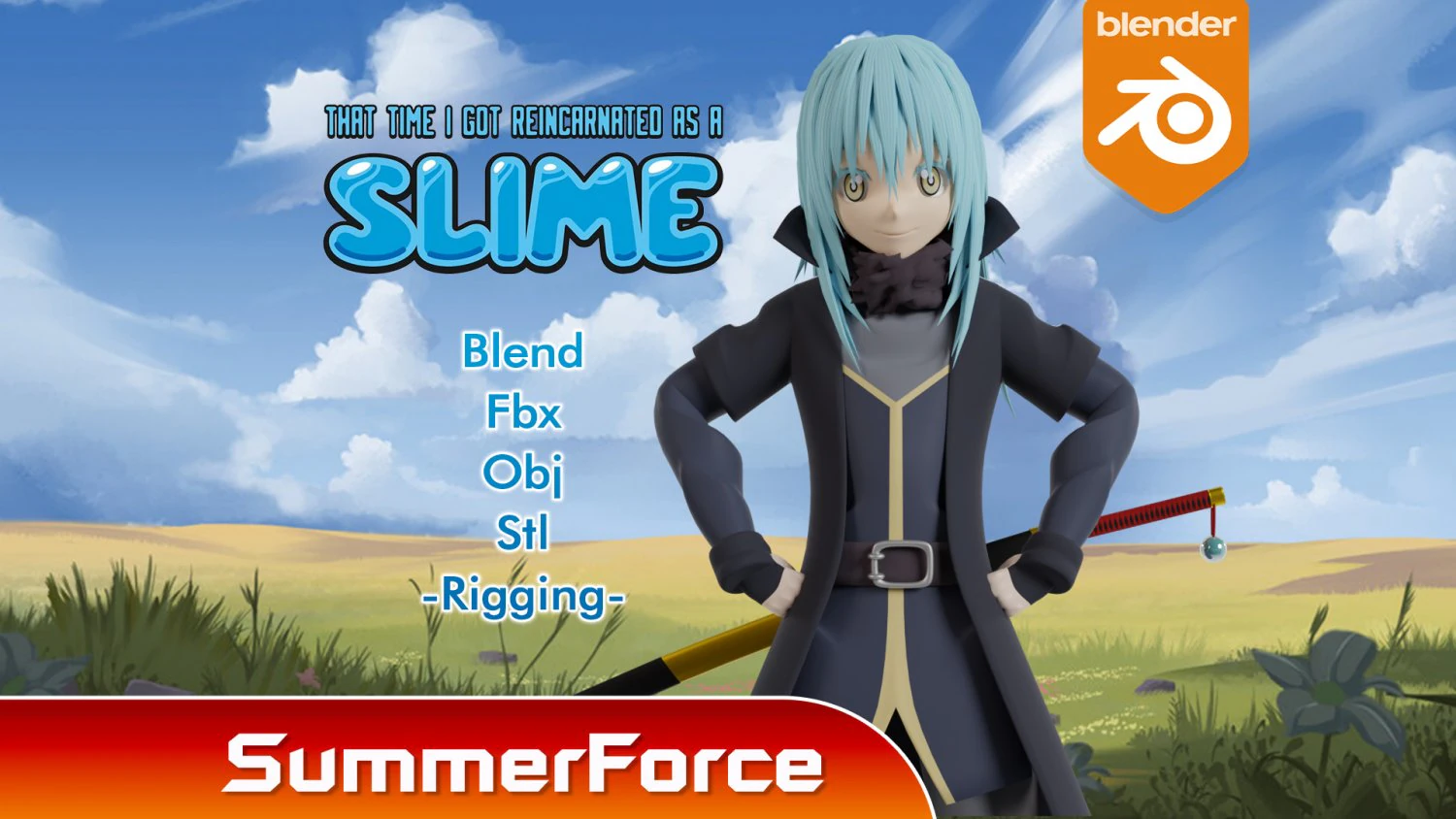 Rimuru Tempest - Slime 3D Model .c4d .max .obj .3ds .fbx .stl .blend 