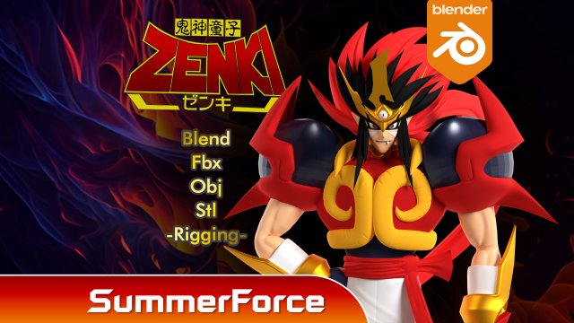 ZENKI - Demon God Child Zenki 3D Model .c4d .max .obj .3ds .fbx .stl .blend 