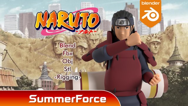 Hashirama Senju - Naruto Shippuden 3D Model .c4d .max .obj .3ds .fbx .stl .blend 